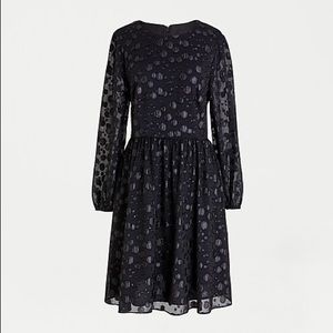 J Crew metallic jacquard polka dot dress